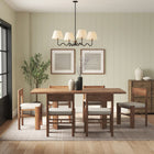 Modway Sunlit Squiggle 4-Arm Pendant Light - Walnut/Black-Fabric Shades