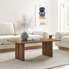 Modway Amistad Wood Coffee Table - Walnut-Adjustable Non-Marking Foot Pads