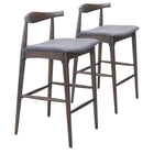 Zuo Tuzka Barstool - Grey/Espresso - Set of 2-Ergonomic and supportive footrest