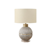 Monarch Specialties 26" H Contemporary Table Lamp - Brown / Gold Resin / Beige Shade-This 26"h table lamp provides contemporary refinement with its light brown resin textured finish base trimmed in gold, making it a fashionable accent piece for any modern living room, bedroom, or office