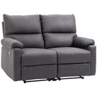 HOMCOM Loveseat Recliner Sofa with Footrest - Dark Grey-Contemporary recliner goes well with all style living rooms    