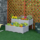 Outsunny - jardinière surélevée 4 pièces en - gris-Notre matériau PP durable et léger résiste à toutes les conditions météorologiques, garantissant une longue durée de vie
