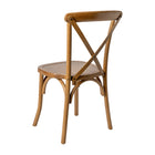 Flash Furniture HERCULES Series Stackable Pecan Wood Cross Back Chair-Ash Wood Seat and Frame