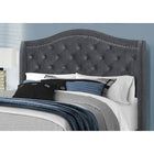 Monarch Specialties - 5968Q Lit Queen - Bordure En Argent Velour Gris Fonce-3
