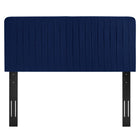 Modway Milenna Channel Tufted Performance Velvet King/California King Headboard - Navy-Performance Velvet Upholstery
