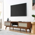 Modway Soma 60" TV Stand - Walnut-Natural Rattan Weave