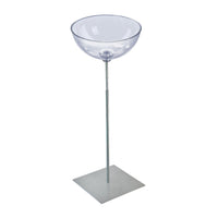 Azar Bowl Floor Display - 14" - Silver/Clear-Sold in Multiples of 1