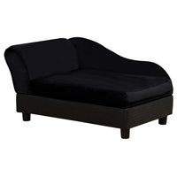 PawHut - Canapé pour animaux avec fonction de rangement, coussin en mousse - noir-Canapé pour animaux de compagnie au design moderne recouvert de tissu peluche, idéal pour les petits chiens et chats 