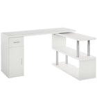 HOMCOM - Bureau d'ordinateur en forme de l - 55 po L x 42,25 po l x 29,25 po H - blanc-Bureau d'ordinateur gain de place en forme de L/l, idéal pour bureau, dortoir, chambre, salle d'étude