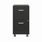 Hirsh 2-Drawer Mobile Vertical File Cabinet - Black-Drawers accommodate letter-size hanging file folders