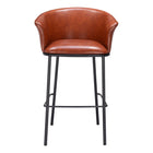 Zuo Garston Barstool - Brown-Plush and durable faux leather fabric
