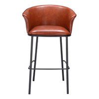 Zuo Garston Barstool - Brown-Plush and durable faux leather fabric
