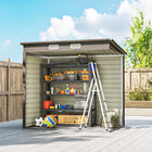 Outsunny Metal Garden Storage Shed with 2 Vents - 6' x 4' - Light Grey-Galvanized steel structure is solid and suitable for outdoor use 