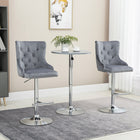 HOMCOM Adjustable Swivel Bar Stools with Footrest - Grey - 2 Pack-The height of the seat is adjustable up to the height of the counter or bar
