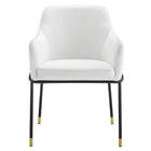 Modway Jovi Performance Velvet Dining Armchair - Black/White-Chair Weight Capacity: 331 lbs.