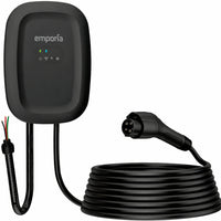 Emporia Classic Level 2 48A EV Charger with 24' Cable - J1772 - Hardwired - Black-Delivers up to nine times faster charging speed with up to 46 miles per hour when hardwired at 48A, significantly faster than a standard wall outlet for efficient and reliable electric vehicle charging