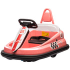 Aosom Kids 6V Battery Powered 360° Rotation Bumper Car with Music, Horn and Lights - Pink-Music plays and horn for high-energy, joyful riding 