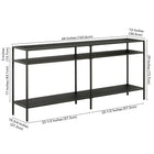 Hudson&Canal - Console Sivil 64" de largeur avec étagères en métal - Bronze noirci-9