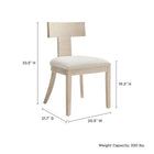 Modway Peregrine Wood and Fabric Upholstered Dining Chairs - Natural/Heathered Weave Ivory - 2 Pack-Curved Back Design