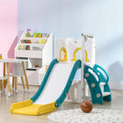 Qaba - Toboggan 5 en 1 pour tout-petits - usage intérieur - jaune-Le toboggan dispose de zones d'accélération, de décélération et de tampon pour une glisse en toute sécurité 