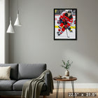 Jesper Bratt New Jersey Devils - Framed Canvas - 22" x 31"-Ready to hang - arrives fully assembled
