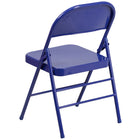 Flash Furniture HERCULES COLORBURST Series Cobalt Blue Triple Braced & Double Hinged Metal Folding Chair-Riveted Steel Components