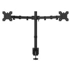 Kanto Dual Monitor Desktop Mount - Cable Management Clips - Black-Fits most computer monitors from 17” to 27”