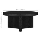 Hudson&Canal Holm 32"W Round Coffee Table - Black Grain-9