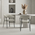 Manhattan Comfort - Lot de 2 chaises de salle à manger modernes Belle 22,4 po en similicuir texturé - couleur avoine-Revêtu d’un similicuir texturé luxueux avec des finitions de couture raffinées