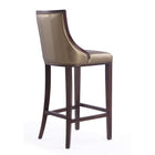 Manhattan Comfort - Tabouret de bar Fifth Avenue 19" traditionnel en similicuir bronze et noyer - lot de 3-Livré chez vous entièrement assemblé ! Aucun assemblage requis