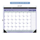 Blueline 13 Months Monthly Academic Desk Pad - July to July - 21 1/4" L x 16" W - English-One month per sheet, one block per day