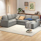 HOMCOM - Canapé-lit gigogne en forme de U avec rangement pour chaise longue - gris-Conception spacieuse en forme de U, idéale pour les rassemblements et les fêtes 