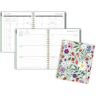 Mead 2026-27 Fruit & Floral Weekly/Monthly Hard Cover Planner - 11" x 9"- Multicolour - Bilingual-Twin coil binding