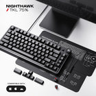 Cybeart Nighthawk 75 Lite TKL Wired RGB Gaming Keyboard - Black-5-layer gasket-mounted design with Poron and IXPE foams for sound dampening and a soft, cushioned typing feel. Internally dampened layers minimize resonance, suppress echo, producing rich, muted “thock” acoustics and quieter typing