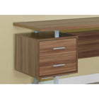 Monarch Specialties 7083 60" Computer Desk - Walnut/Silver Metal-Reversible configuration allows for left or right set-up customized to your needs.