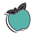 Ashley Productions Magnetic Whiteboard Eraser - Teal Apple with Chalk Loop Leaves - 6 Pack-Built in magnet for easy use on magnetic whiteboards