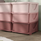 Qaba - Organisateur de rangement pour jouets pour enfants avec 9 bacs en plastique - rose-Facile à nettoyer avec un simple coup d’éponge

