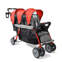 Gaggle Compass Trio Triple Tandem Stroller - Red-Striking the perfect balance of strength and mobility, the Sport strollers are constructed of durable tubing that is lightweight to maneuver easily