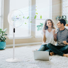 HOMCOM 51" H Pedestal Fan with Tilted Head and Timer for Bedroom - White-Adjustable height and 8° up and 15° down tilt angle of the floor fan can suit your specific cooling needs 