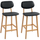 HOMCOM - Tabourets de bar hauteur comptoir avec pieds en bois massif - naturel et noir - paquet de 2-Livré par paire pour un look coordonné 
