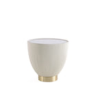 Manhattan Comfort - Table d’appoint moderne Anderson 18,43 po en similicuir crème-Table d’appoint moderne pour salon
