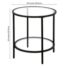 Hudson&Canal - Table d'appoint ron Sivil 50 cm de largeur avec étagère en verre - Bronze noirci-8