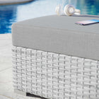 Modway Convene Outdoor Patio Ottoman - Light Grey-Machine Washable Cushion Covers