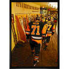 Evgeni Malkin and Sidney Crosby Pittsburgh Penguins Walking in Dressing Room Hallway - Framed Canvas - 22" x 31"-Premium canvas print with gallery-wrapped edges