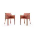 Manhattan Comfort - Lot de 2 chaises de salle à manger modernes Vogue 23,43 po en similicuir rembourré - Argile-Chaise de salle à manger moderne parfaite pour la salle à manger et le bureau à domicile Lot de 2