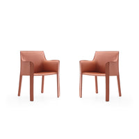 Manhattan Comfort - Lot de 2 chaises de salle à manger modernes Vogue 23,43 po en similicuir rembourré - Argile-Chaise de salle à manger moderne parfaite pour la salle à manger et le bureau à domicile Lot de 2