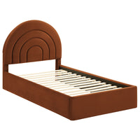 Modway Solana Arched Performance Velvet Twin Platform Bed - Rust-Stain-Resistant Performance Velvet Upholstery