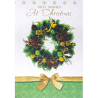 Mill Brook Studio Christmas Greeting Cards/Envelopes - 5-3/8" x 7-3/4" - Best Wishes: Green Wreath - 18 Pack-Card shop quality greeting cards