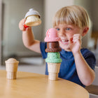 Melissa & Doug Scoop & Stack Ice Cream Cone Wooden Magnetic Pretend Play Food Set - Preschool Toy -Makes a great gift for preschoolers, ages 3 to 6, for hands-on, screen-free play; product made with FSC-certified materials that support responsible forestry; applies to new inventory only (FSC C156584)