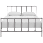 Modway Dower Stainless Steel Queen Bed - Grey-Mattress Not Included